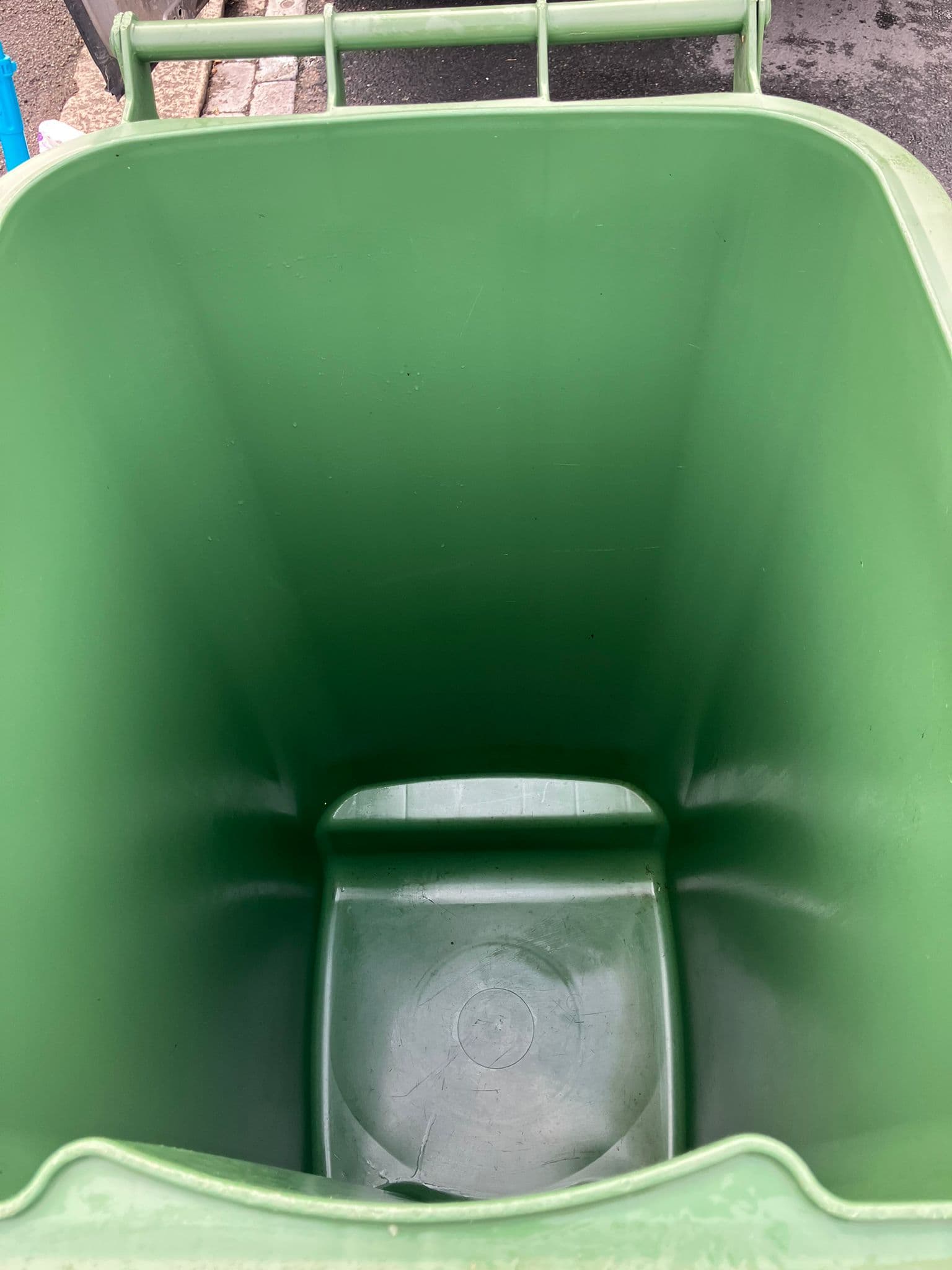 Wheelie bin after cleaning